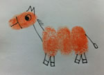 儿童手指画作品欣赏:可爱的小毛驴