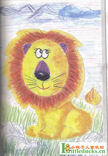 儿童油画棒教程-用油画棒画狮子