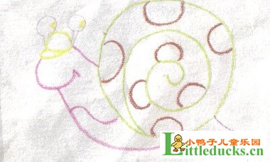 儿童油画棒教程-用油画棒画蜗牛
