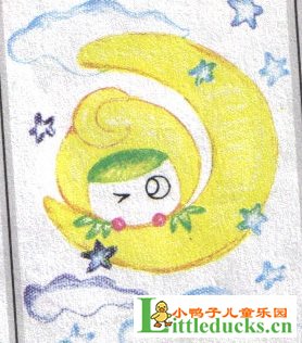 儿童油画棒教程-用油画棒画月亮娃娃