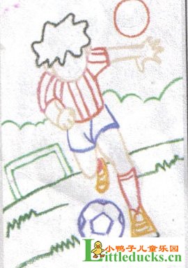 儿童油画棒教程-用油画棒画男孩踢足球