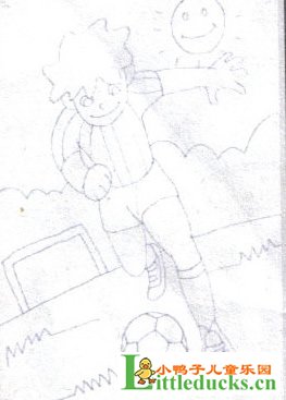 儿童油画棒教程-用油画棒画男孩踢足球
