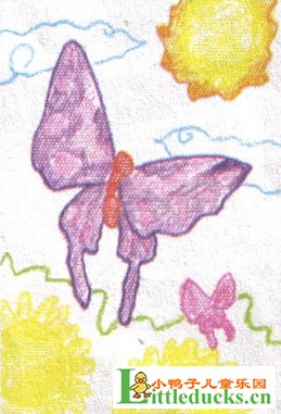 儿童油画棒教程-用油画棒蝴蝶风筝