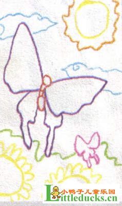 儿童油画棒教程-用油画棒蝴蝶风筝