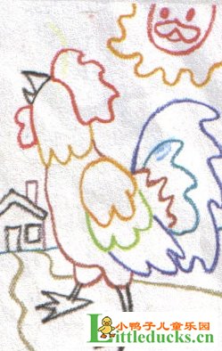 儿童油画棒教程-用油画棒画大公鸡