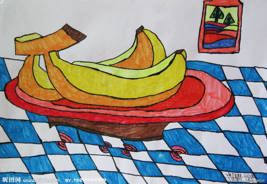 儿童绘画作品香蕉