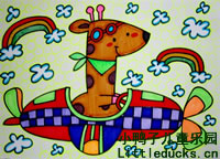 幼儿绘画作品:长颈鹿