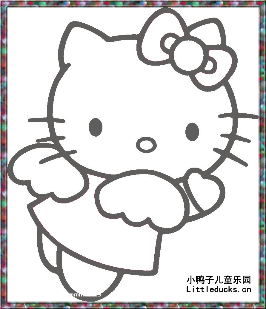 幼儿卡通动漫人物简笔画:kitty猫简笔画