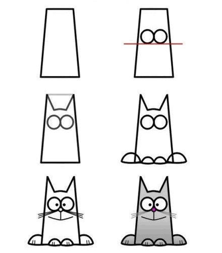 小动物简笔画卡通小猫简笔画教程