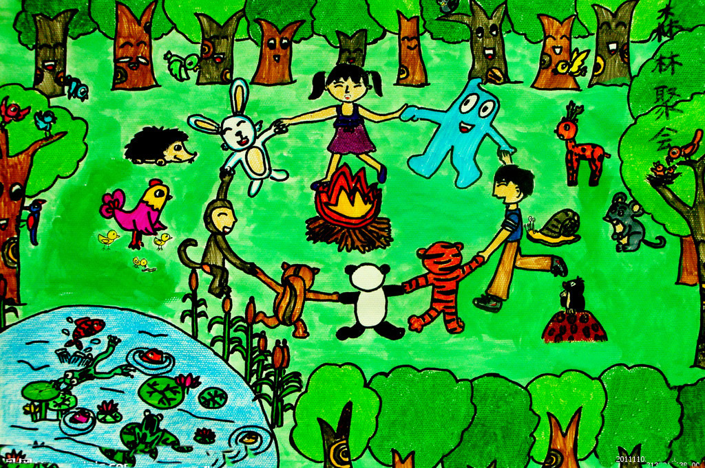 儿童画画大全:森林聚会