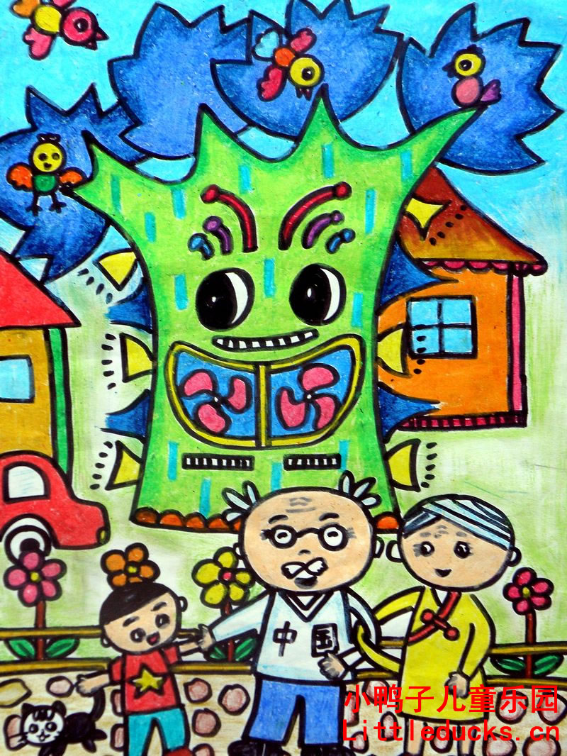 儿童画画大全:空气净化生态树