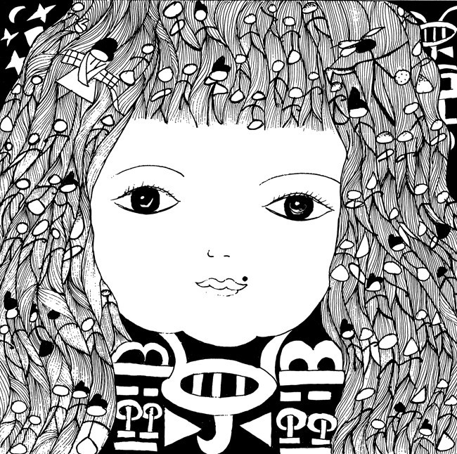 儿童线描画作品欣赏人物头像