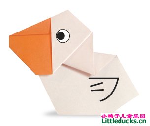 儿童折纸教程:小鸭子的折纸方法