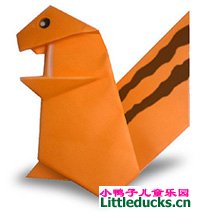 儿童折纸教程:小松鼠的折纸方