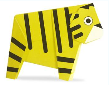 动物折纸大全:站立的老虎的折