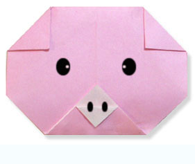简单易学的幼儿折纸大全:小猪