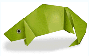 动物折纸大全:变色龙的折纸方