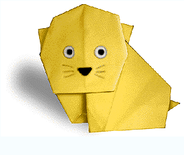 动物折纸大全:小黄猫的折纸方