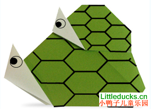 动物折纸大全:乌龟叠罗汉折纸方法