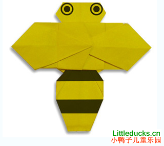 动物折纸大全:小蜜蜂的折纸方法