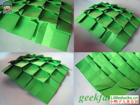 儿童折纸教程:圣诞树的折纸方法