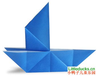 儿童折纸教程:小帆船的折纸方法