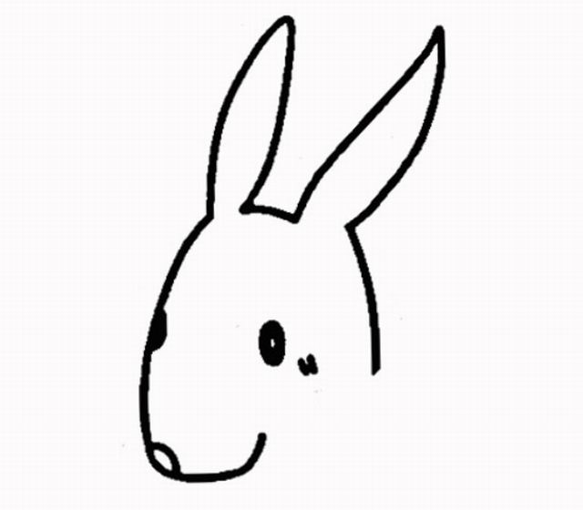 小白兔简笔画画法二
