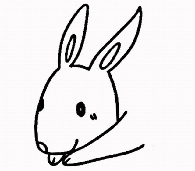 小白兔简笔画画法三
