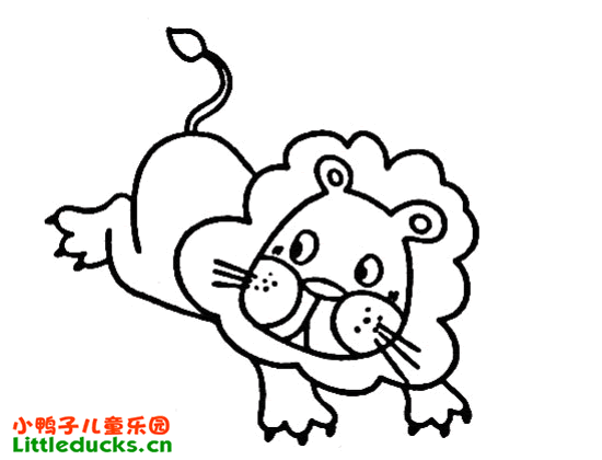 儿童简笔画教程:奔跑的狮子的画法四