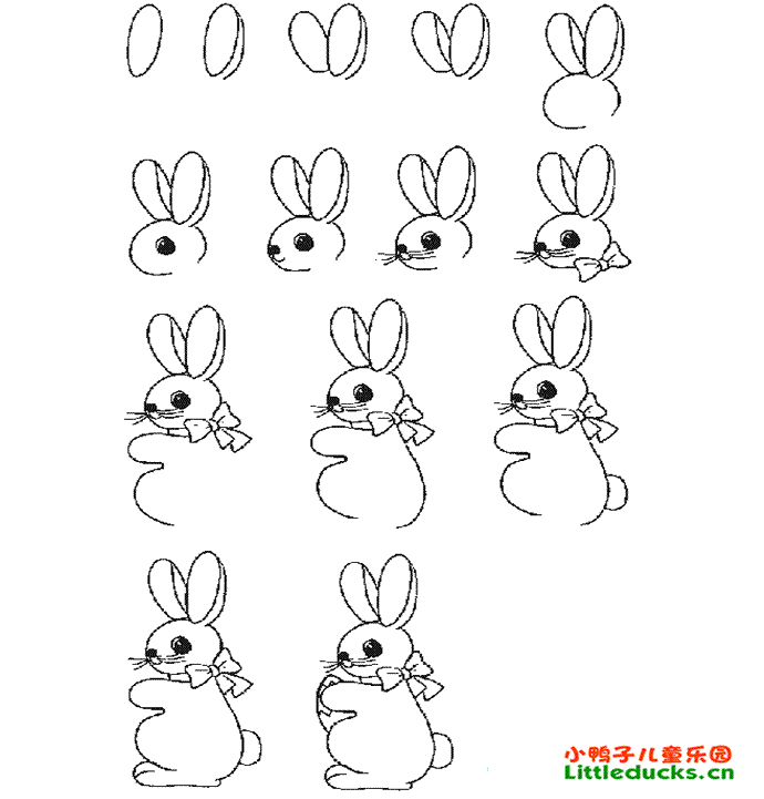 儿童简笔画教程:简笔画小白兔的画法