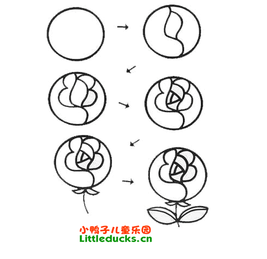 幼儿简笔画教程:玫瑰花的简笔画画法