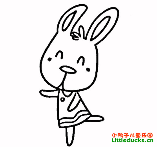 如何画跳舞的兔子简笔画四