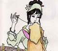 人物彩色铅笔画图片:红楼梦巧姐