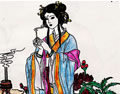 人物彩色铅笔画图片:古代四大美女貂蝉