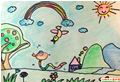 儿童彩色铅笔画图片:雨过天晴