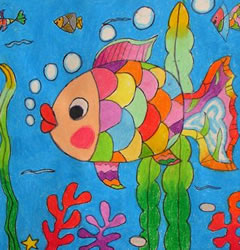 儿童画画大全:美丽的五彩鱼