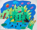 幼儿画画作品:小蝌蚪和