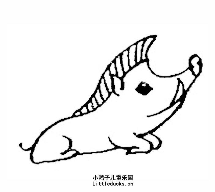 休息中的野猪简笔画图片