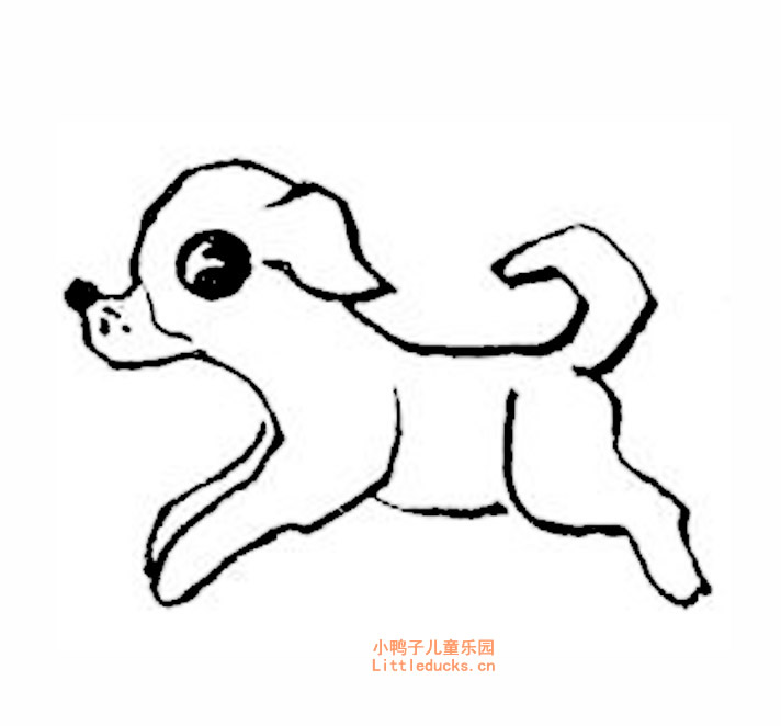 幼儿简笔画图片大全可爱的卡通小狗简笔画