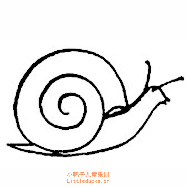 卡通蜗牛的简笔画图片