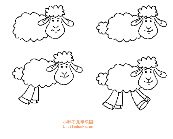 小绵羊简笔画画法二