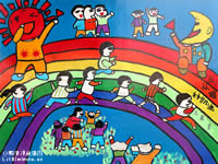 小学生绘画作品:彩虹桥