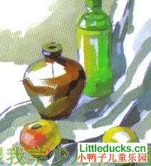 儿童水粉画教程:水粉画陶罐和饮料瓶画法图文介绍