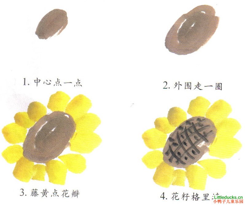 儿童学画国画花卉向日葵图文介绍