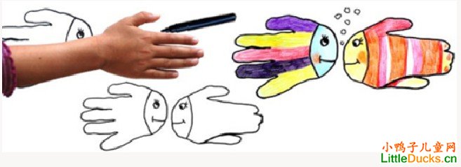 教儿童画手印画,幼儿手印画画法