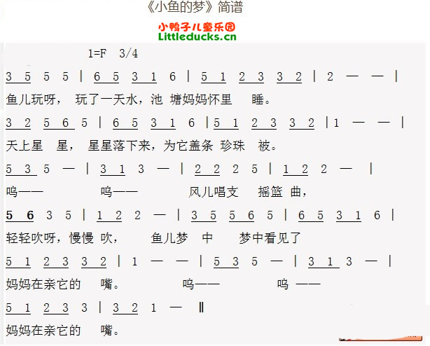 儿歌小鱼的梦 ,小鱼的梦 儿歌 - 儿歌 大全