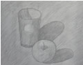 蔡承熹的素描画杯子和苹
