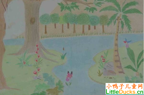 沙乌地阿拉伯儿童画作品欣赏树林