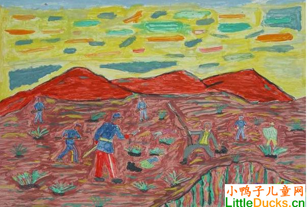 波利维亚儿童画作品欣赏战争