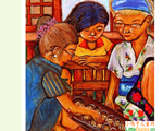 菲律宾儿童绘画作品玩游